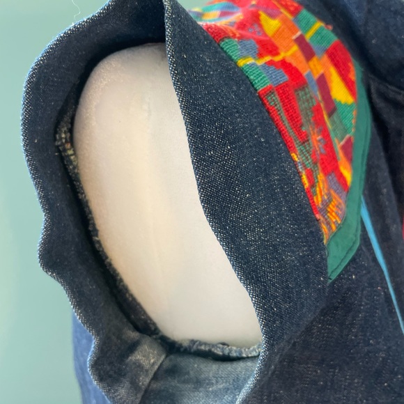 Vintage 1970s Retro Boho Denim Dress OOPS CALIFORNIA  Size 5/6 - Picture 6 of 9